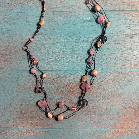 Peyote Bird Free Spirit Sterling Silver Amethyst Pearl Long Cord Necklace NWT - Picture 4 of 5